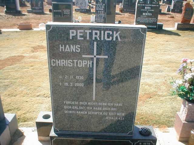 PETRICK Hans Christoph 1930-2000