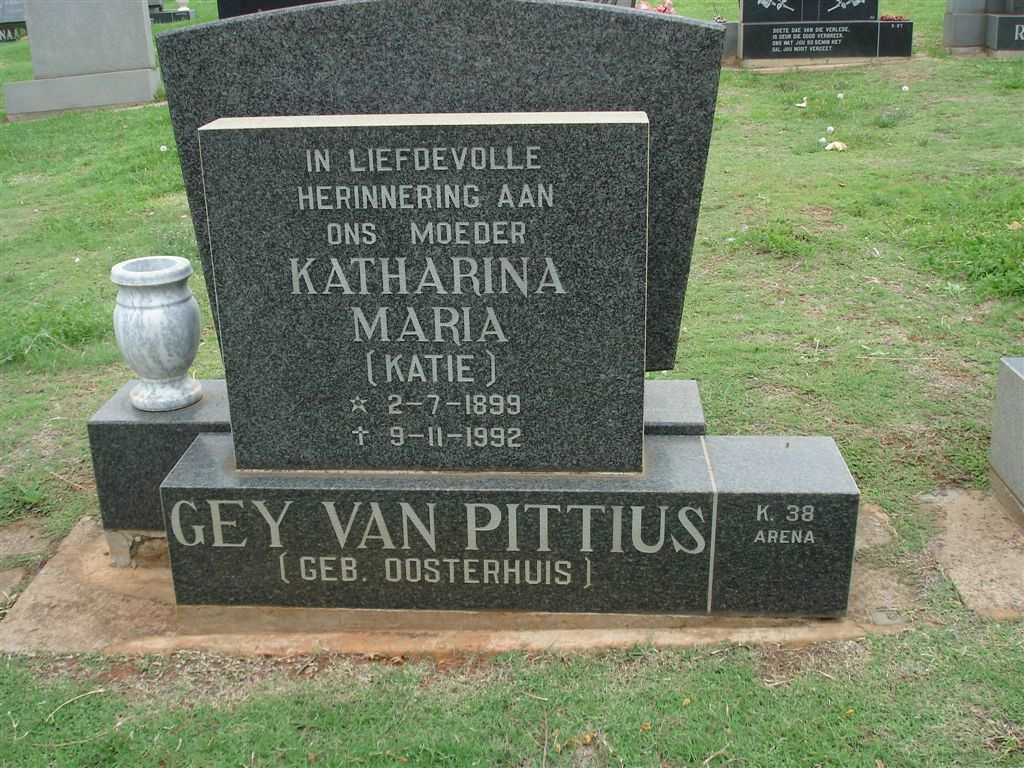 PITTIUS Katharina Maria, Gey van neé OOSTERHUIS 1899-1992