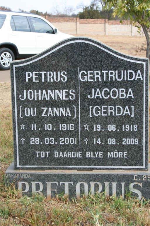 PRETORIUS Johannes 1916-2001 &amp; Jacoba 1918-2009
