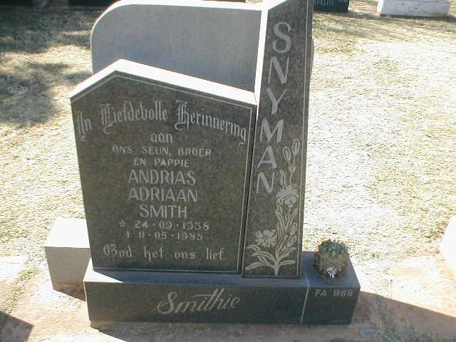 SNYMAN Andrias Adriaan Smith 1938-1985