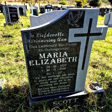 SCOTT Maria Elizabeth 1927-2016