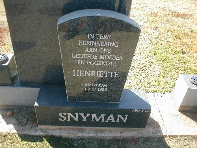 SNYMAN Henriette 1964-1998