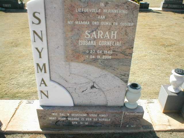 SNYMAN Susara Cornelia 1940-2000