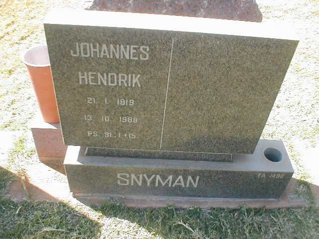 SNYMAN Johannes Hendrik 1919-1988