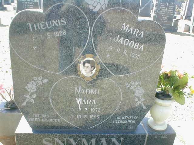 SNYMAN Theunis 1928- &amp; Mara Jacoba 193?- :: SNYMAN Naomi Mara 1972-1995