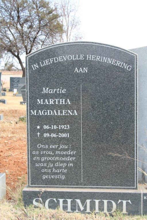SCHMIDT Martha Magdalena 1923-2001