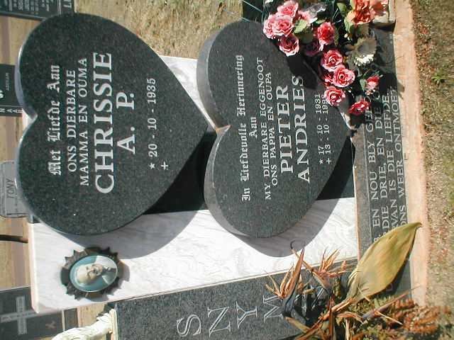 SNYMAN Pieter Andries 1931-1998 &amp; Chrissie A.P. 1935-