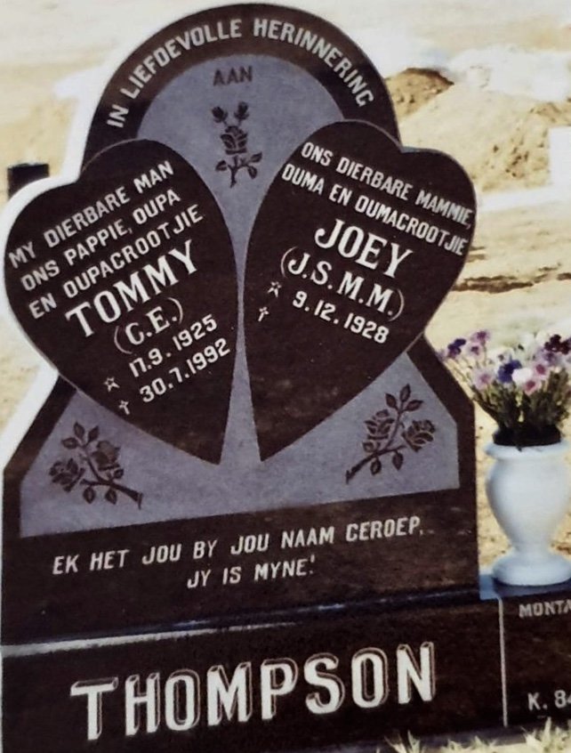 THOMPSON Charles Edward 1925-1992 &amp; J.S.M.M. 1928-