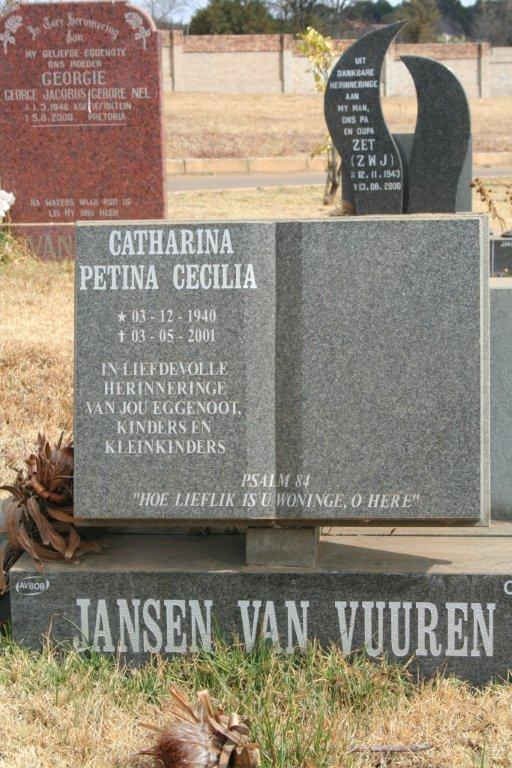 VUUREN Catharina Petina Cecilia, Jansen van 1940-2001