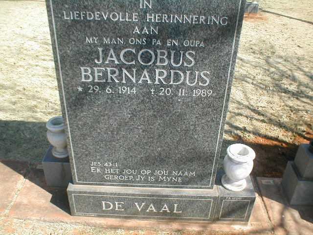 VAAL Jacobus Bernardus, de 1914-1989