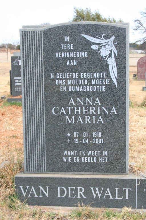 WALT Anna Catherina Maria, van der 1918-2001