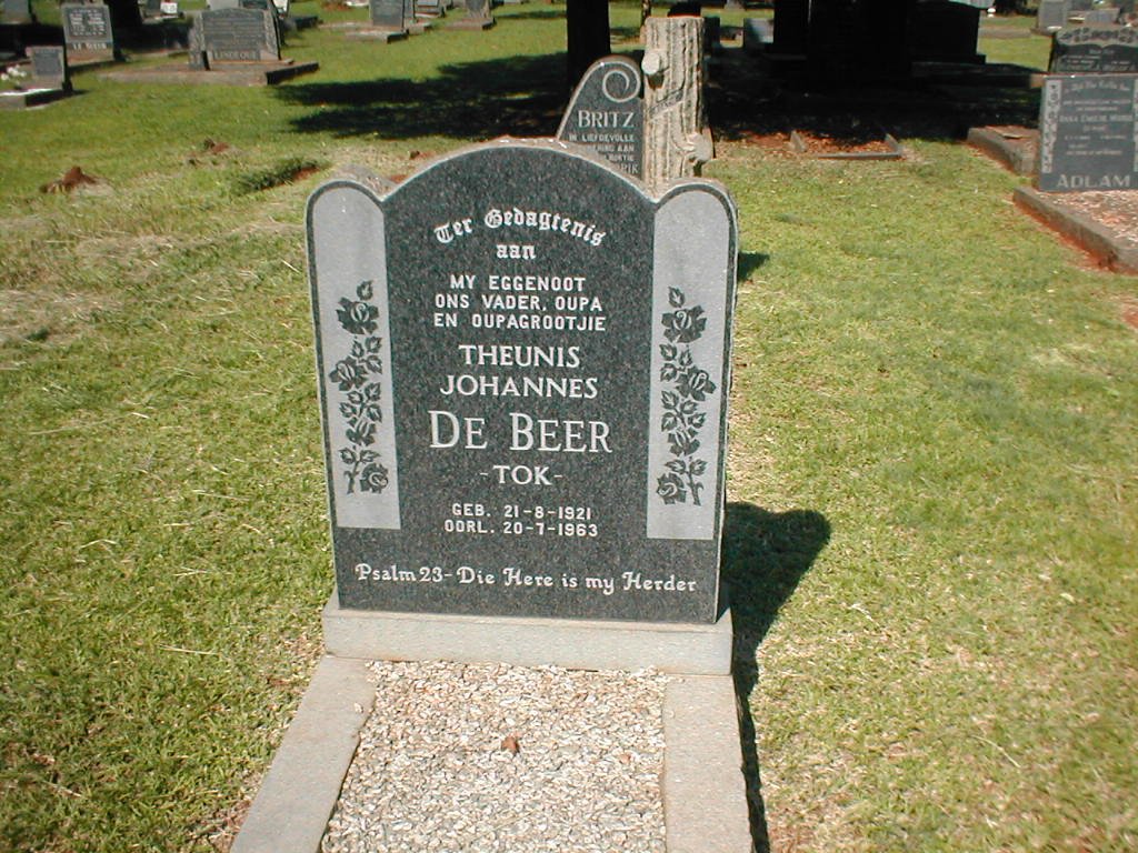 BEER Theunis Johannes, de 1921-1963