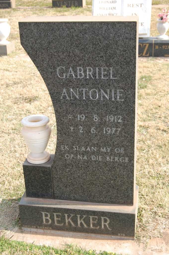 BEKKER Gabriel Antonie 1912-1977