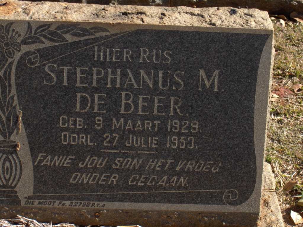 BEER Stephanus M., de 1929-1953