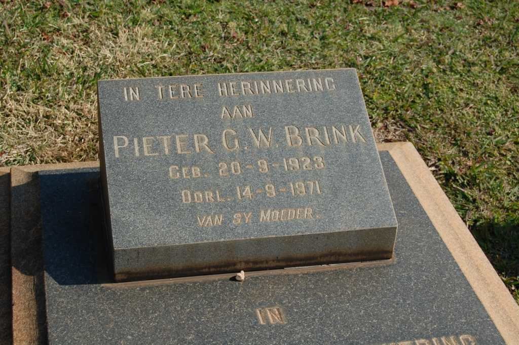 BRINK Pieter G.W. 1923-1971