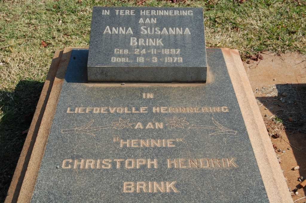 BRINK Anna Susanna 1897-1979 :: BRINK Christoph Hendrik