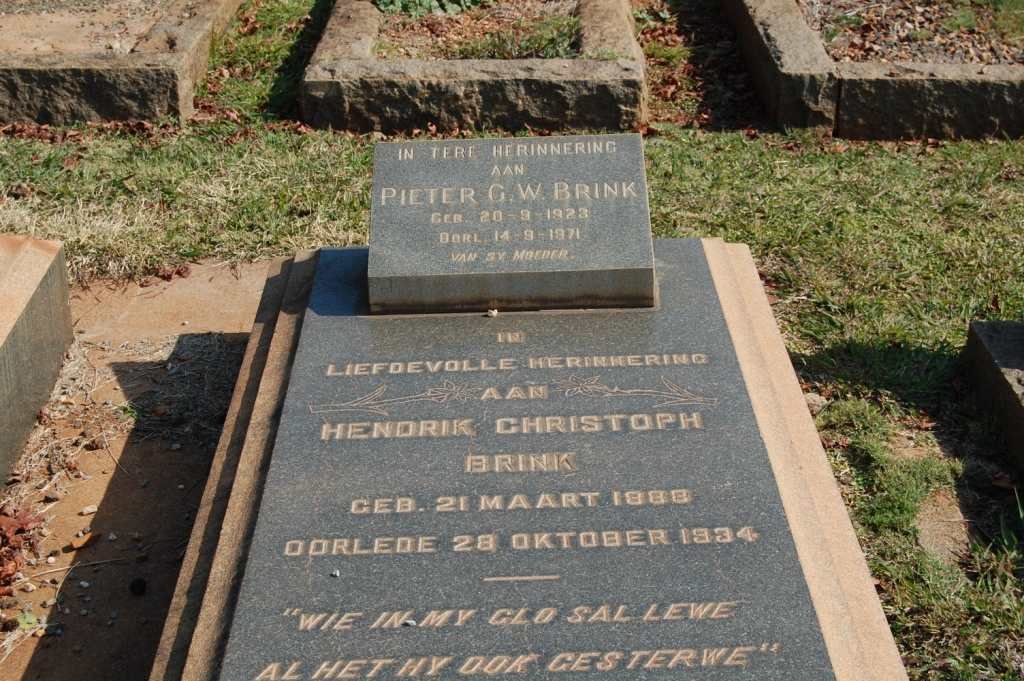 BRINK Pieter G.W. 1923-1971 :: BRINK  Hendrik Christoph 1888-1934