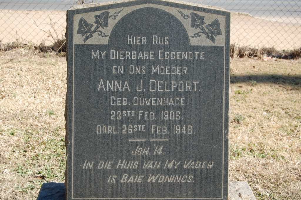 DELPORT Anna J. nee DUVENHAGE 1906-1948