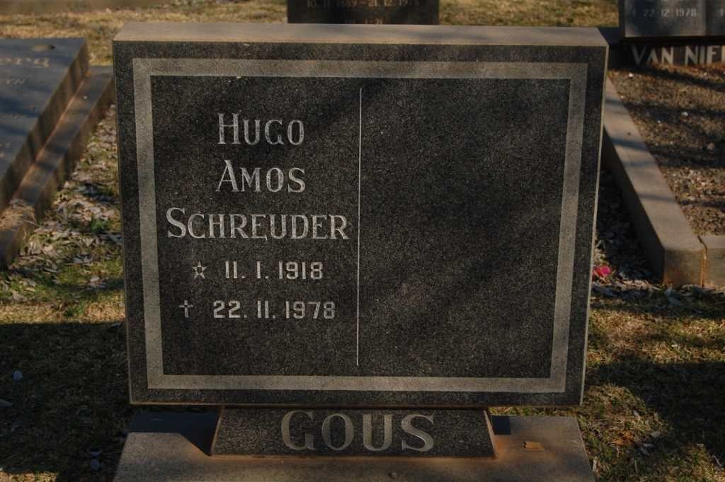 GOUS Hugo Amos Schreuder 1918-1978