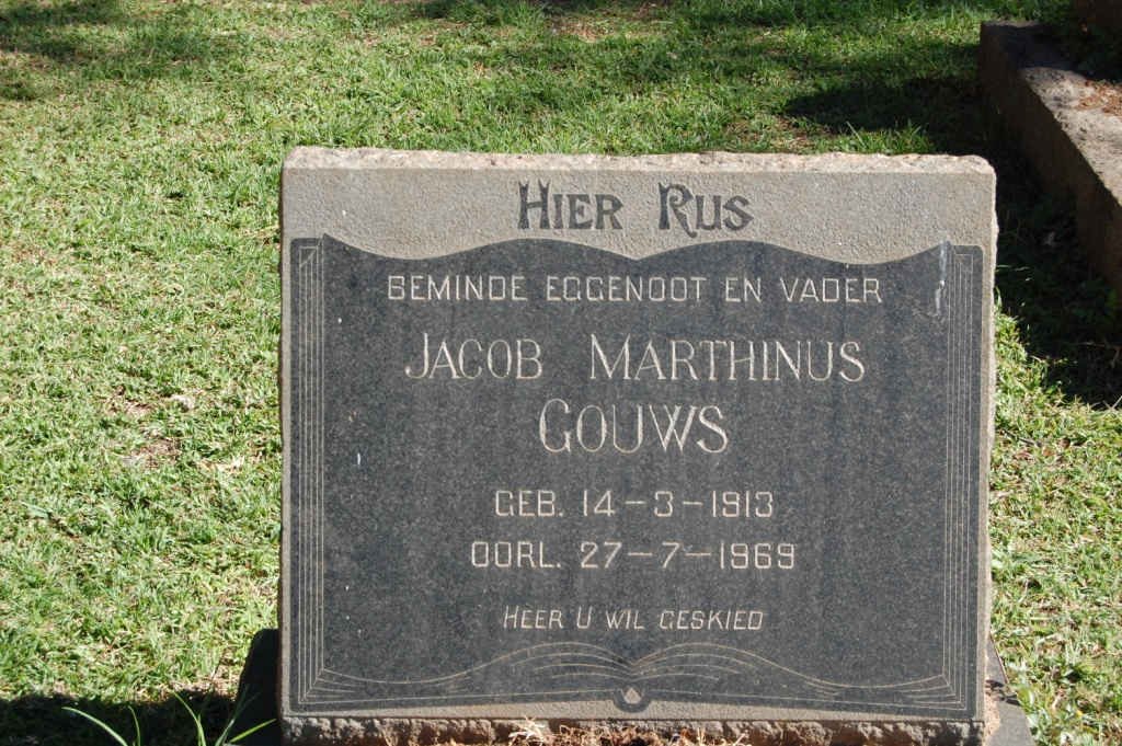 GOUWS Jacob Marthinus 1913-1969