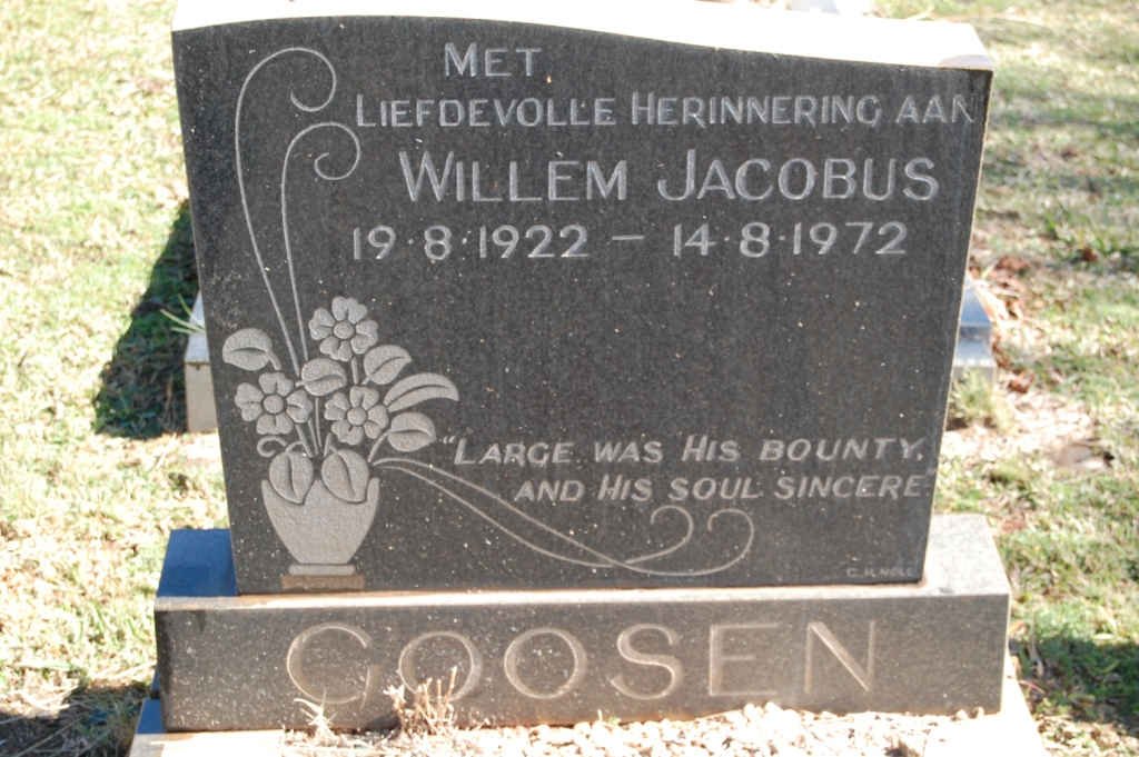 GOOSEN Willem Jacobus 1922-1972