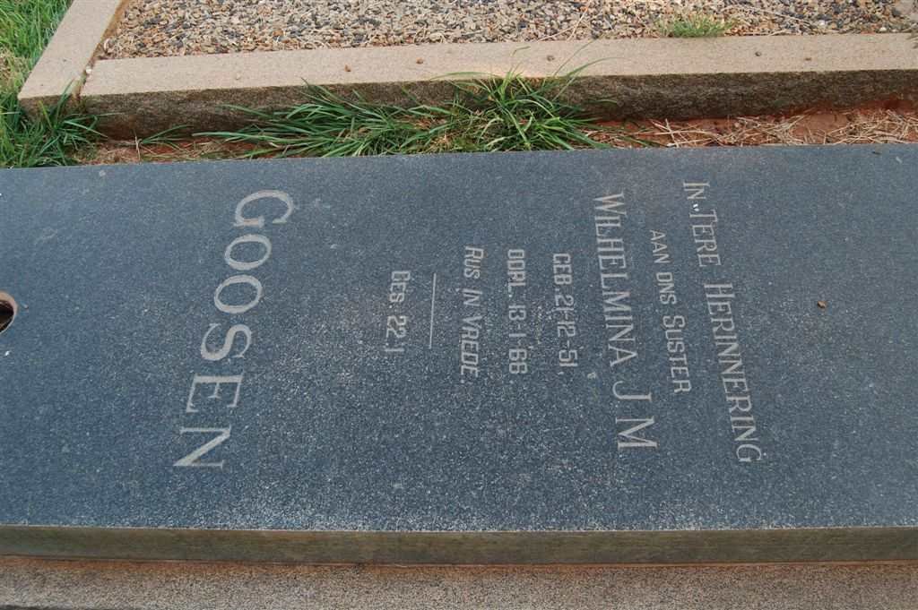 GOOSEN Wilhelmina J.M. 1951-1966