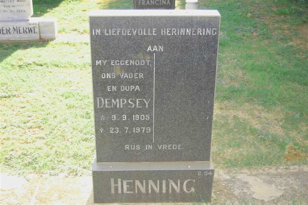 HENNING Dempsey 1905-1979