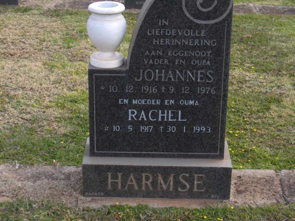 HARMSE Johannes 1916-1976 &amp; Rachel 1917-1993