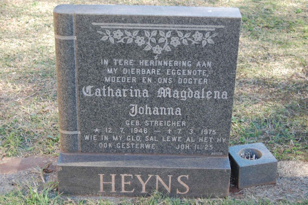 HEYNS Catharina Magdalena Johanna nee STREICHER 1946-1975