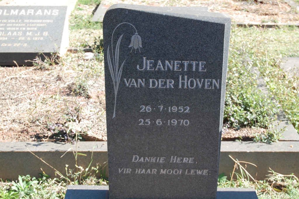 HOVEN Jeanette, van der 1952-1970