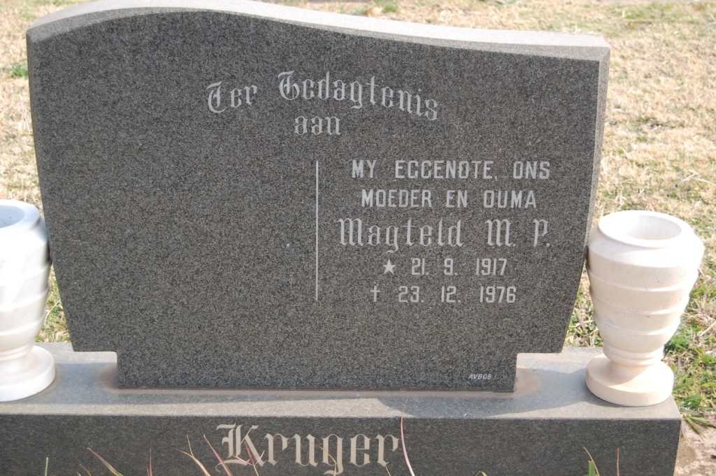 KRUGER Magteld M.P. 1917-1976