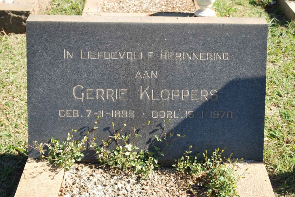 KLOPPERS Gerrie 1898-1970