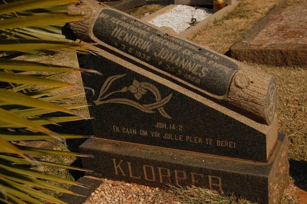 KLOPPER Hendrik Johannes 1936-1966