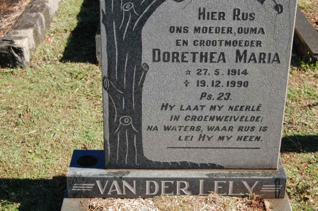 LELY Dorethea Maria, van der 1914-1990