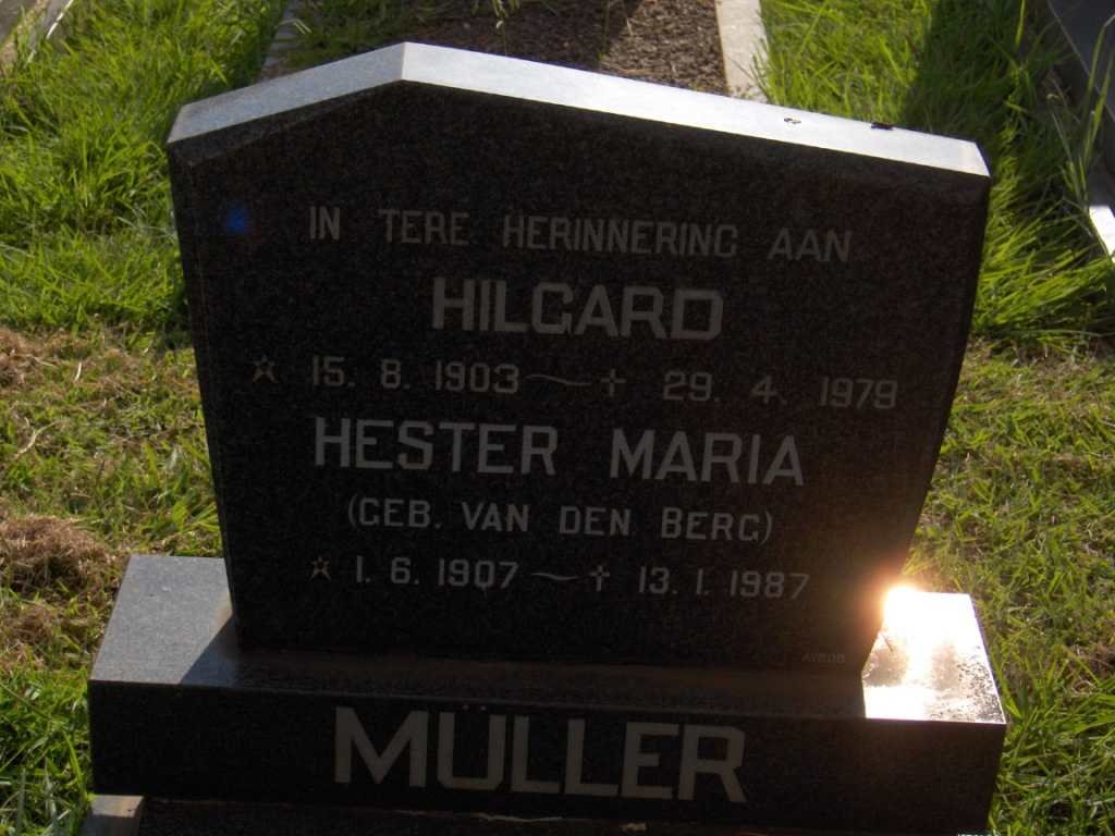 MULLER Hilgard 1903-1979 &amp; Hester Maria VAN DEN BERG 1907-1987
