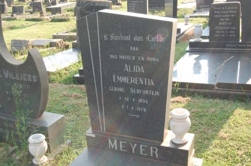 MEYER Alida Emmerentia nee SERFONTEIN 1896-1979