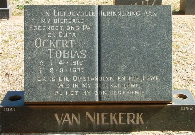 NIEKERK Ockert Tobias, van 1910-1977