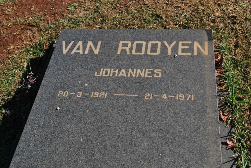 ROOYEN Johannes, van 1921-1971