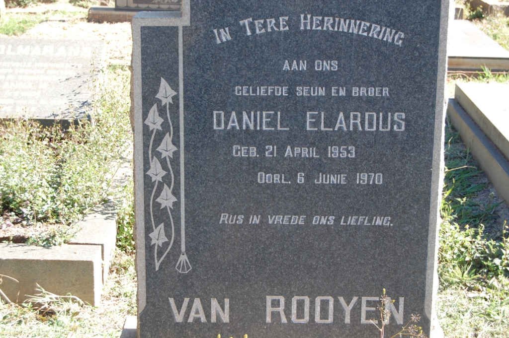 ROOYEN Daniel Elardus, van 1953-1970