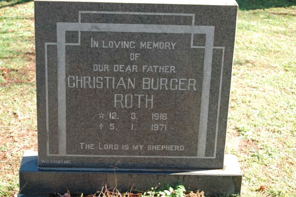 ROTH Christian Burger 1916-1971