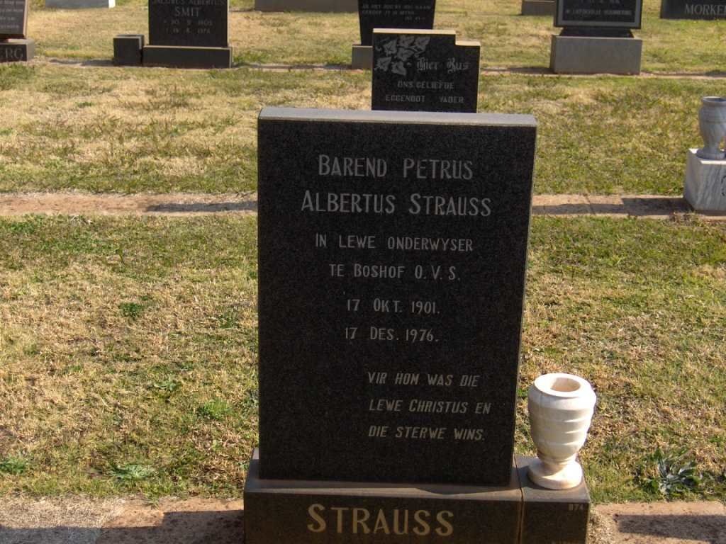 STRAUSS Barend Petrus Albertus 1901-1976