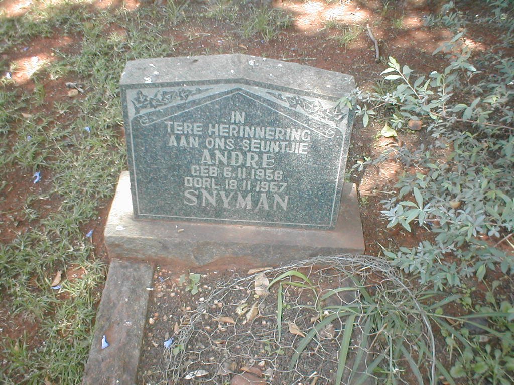 SNYMAN Andre 1956-1957