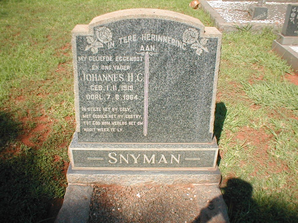 SNYMAN Johannes H.C. 1919-1964