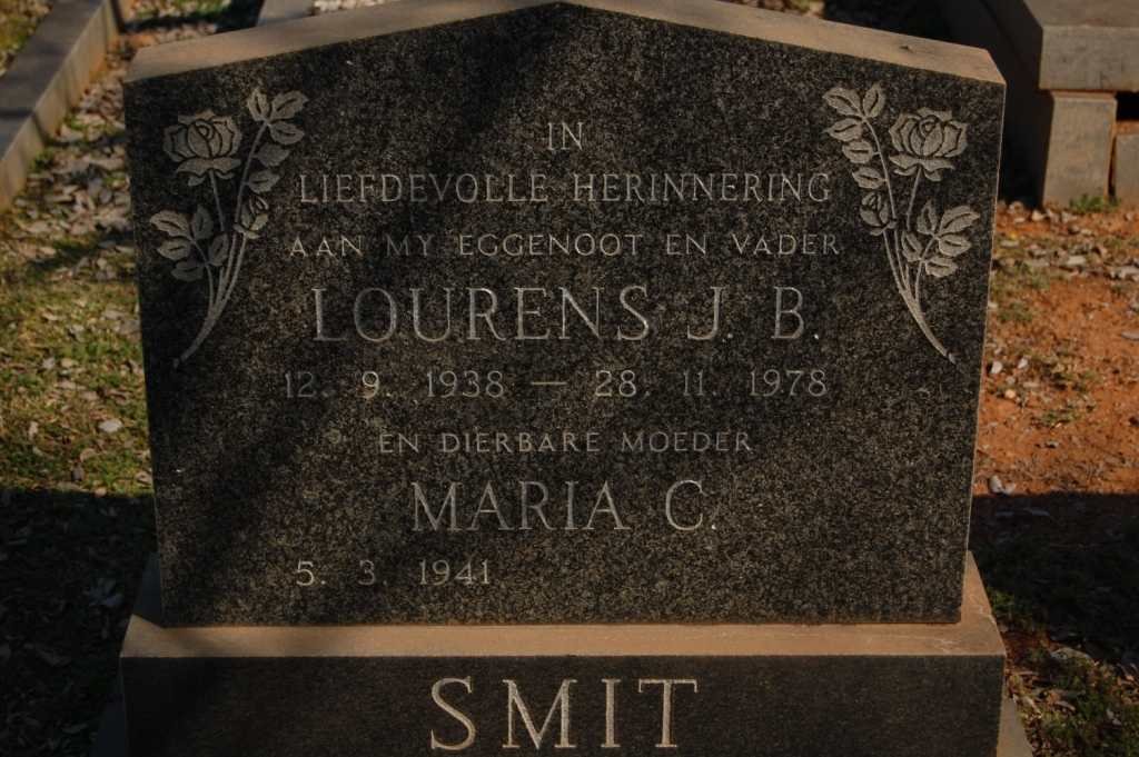 SMIT  Lourens J.B.1938-1978 &amp; Maria C. 1941-