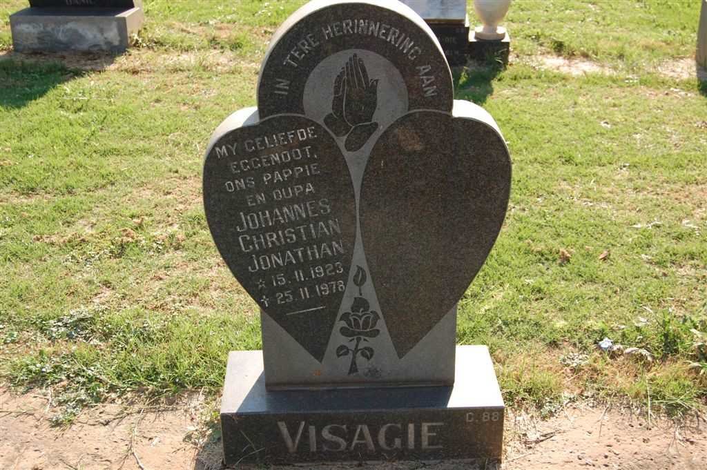 VISAGIE Johannes Christiaan Jonathan 1923-1978