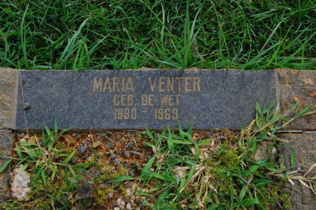 VENTER Maria nee DE WET 1890-1969