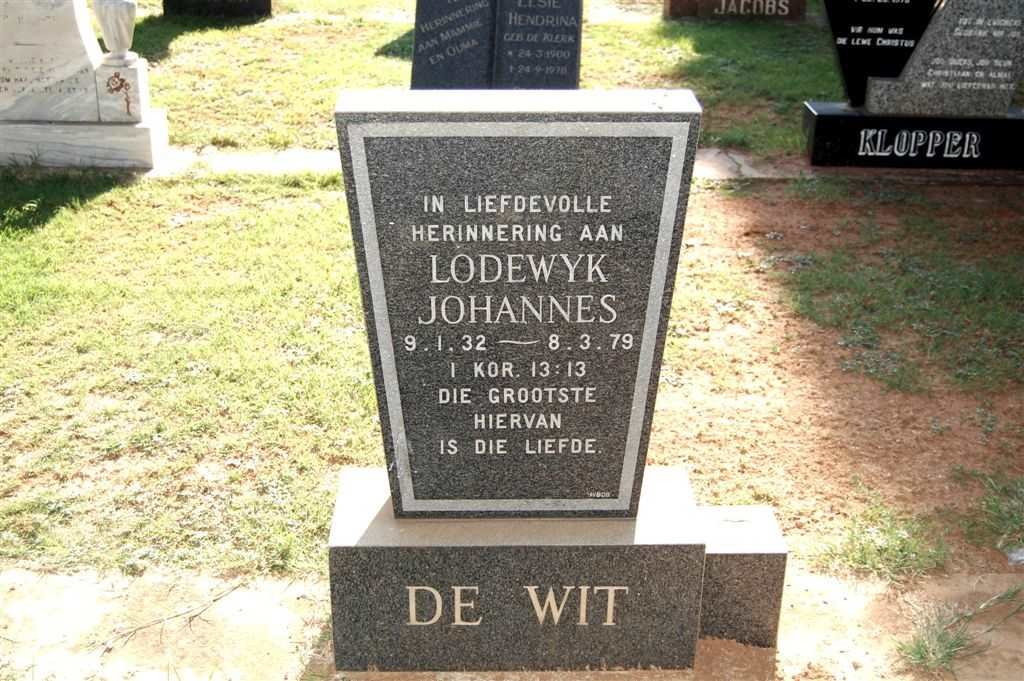 WIT Lodewyk Johannes, de 1932-1979
