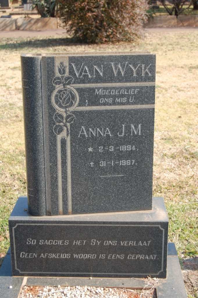 WYK Anna J.M., van 1894-1967