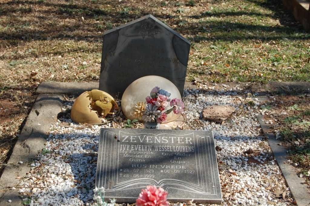 ZEVENSTER Wessel Lourens 1927- &amp; Ivy Evelyn 1929-1999 ::  STOLZ L.P. 1869-1928