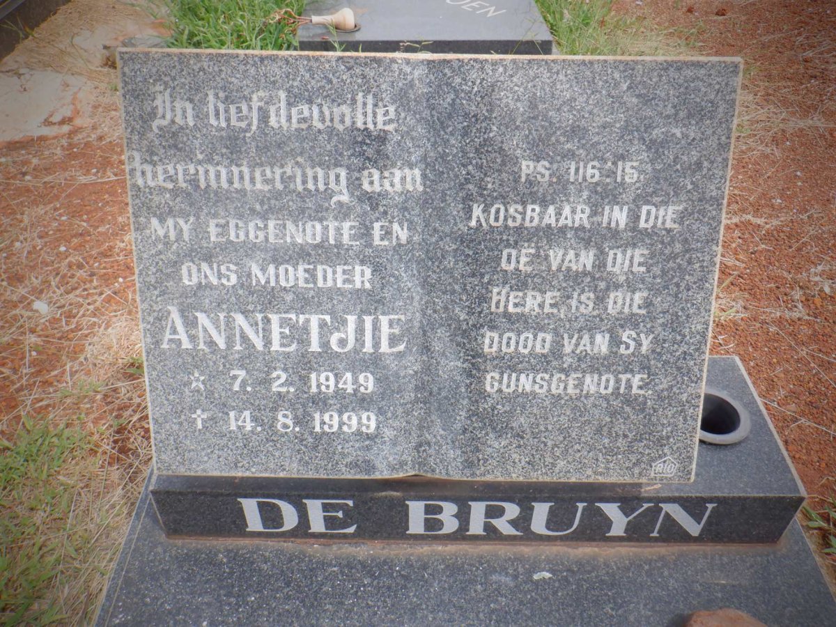 BRUYN Annetjie, de 1949-1999